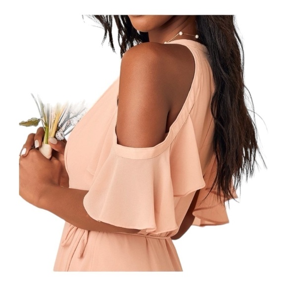 Lulus Easy Listening Cold Shoulder Wrap Maxi Dress - Picture 5 of 8